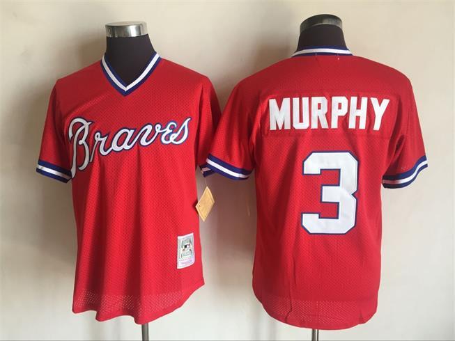 2017 MLB Atlanta Braves #3 Dale Murphy Red Throwback Jerseys->->MLB Jersey